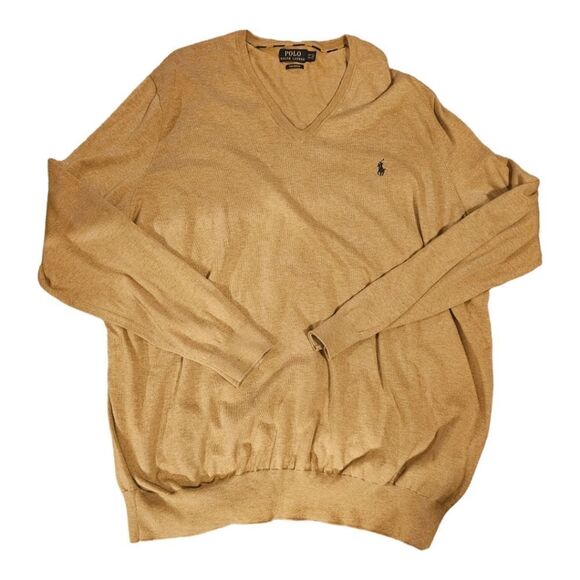 SOLD!! POLO RALPH LAUREN V-Neck Pima Cotton Sweater - Size 3XLT - Picture 1 of 6